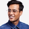 Generous Matte Gold MetalEyeglass Frames for Men from EyeBuyDirect