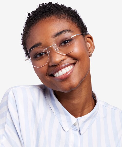 Generous Matte Gold MetalEyeglass Frames for Women from EyeBuyDirect