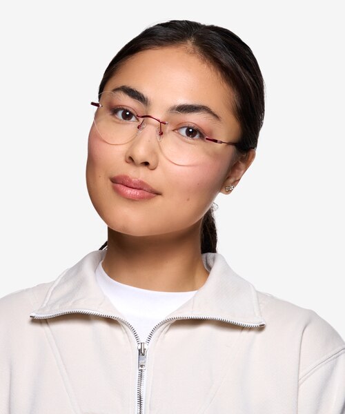 Amore Burgundy MetalEyeglass Frames for Women from EyeBuyDirect