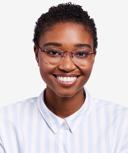 Bae Burgundy MetalEyeglass Frames for Women from EyeBuyDirect