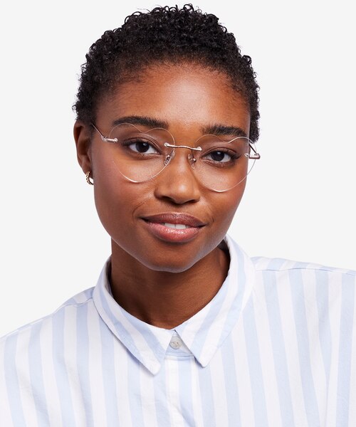 Spark Glitter Rose Gold MetalEyeglass Frames for Women from EyeBuyDirect