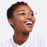 Spark Glitter Silver MetalEyeglass Frames for Women from EyeBuyDirect