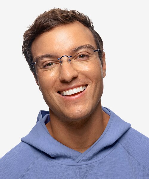 Outlook Blue MetalEyeglass Frames for Men from EyeBuyDirect