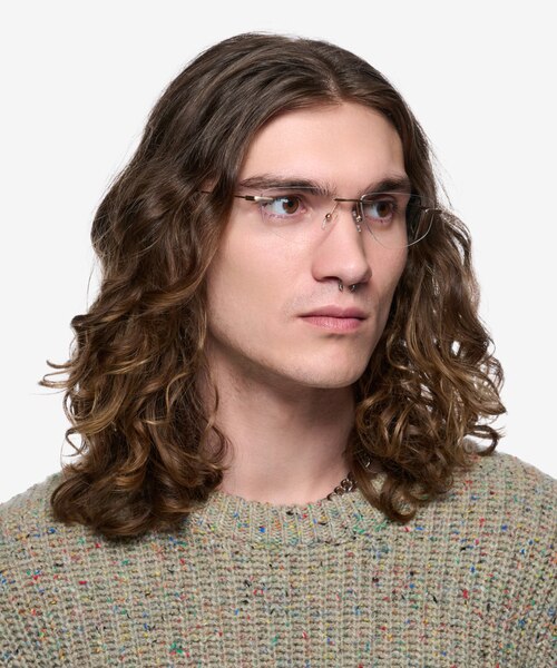 Phil Matte Gold MetalEyeglass Frames for Men from EyeBuyDirect