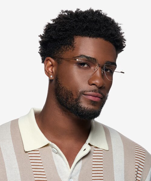 Phil Matte Gold MetalEyeglass Frames for Women from EyeBuyDirect