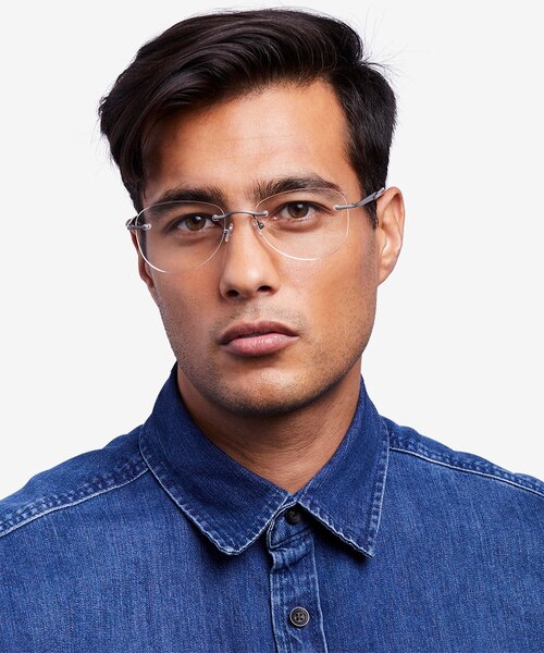 Smooth Dark Gunmetal TitaniumEyeglass Frames for Men from EyeBuyDirect