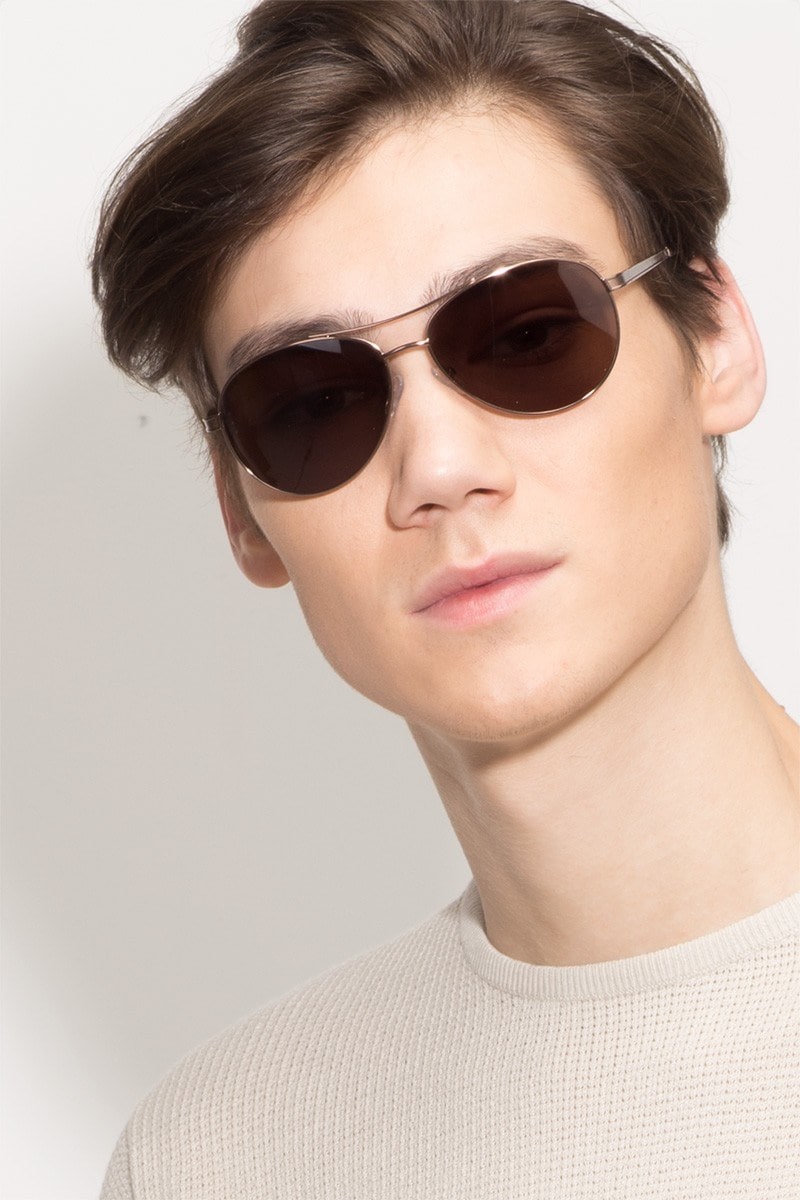 Brown frame 2025 sunglasses mens