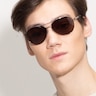 Everett Brown MetalSunglass Frames for Men from EyeBuyDirect