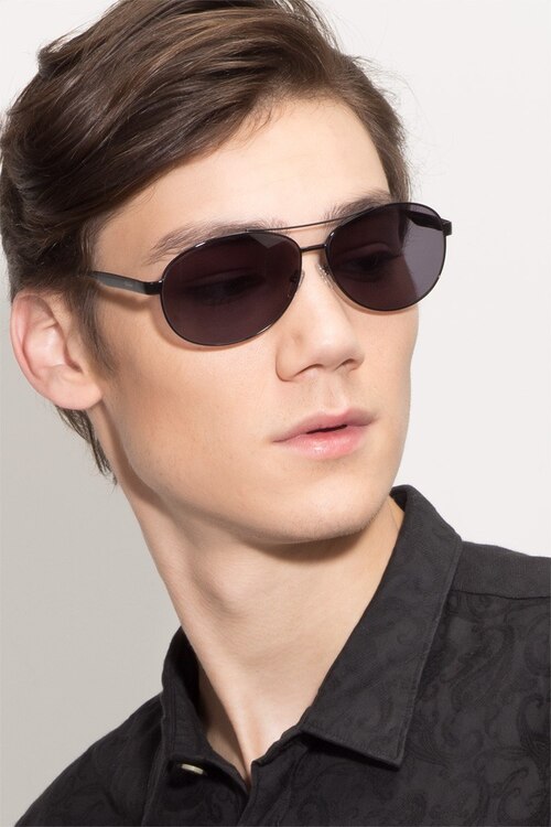 Santorini Brown MetalSunglass Frames for Men from EyeBuyDirect