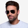 Good Vibrations Argenté MétalSoleil de Lunette de vue pour Hommes d'EyeBuyDirect