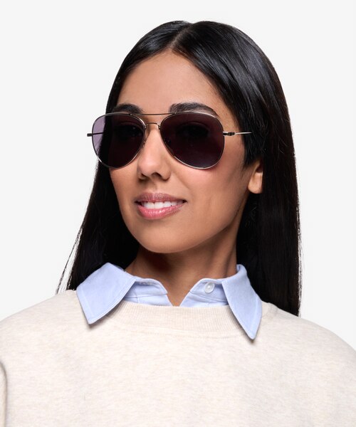 Good Vibrations Argenté MétalSoleil de Lunette de vue pour Femmes d'EyeBuyDirect