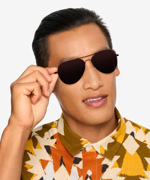 Good Vibrations Black MetalSunglass Frames for Men from EyeBuyDirect