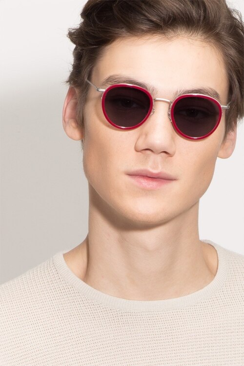 Siena Red Acetate-metalSunglass Frames for Men from EyeBuyDirect