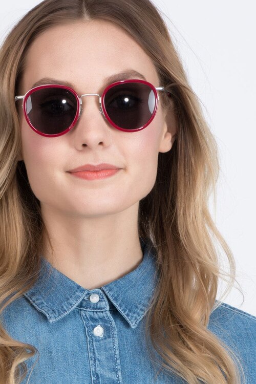 Siena Red Acetate-metalSunglass Frames for Women from EyeBuyDirect