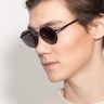 Hendrix Black & Silver MetalSunglass Frames for Men from EyeBuyDirect