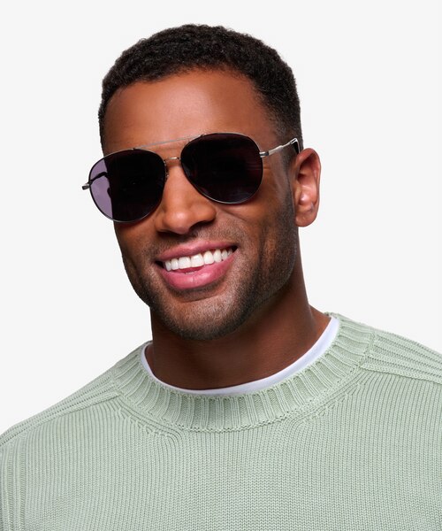 Camp Black Silver MetalSunglass Frames for Men from EyeBuyDirect
