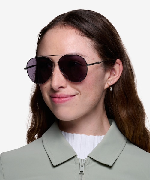 Camp Black Silver MetalSunglass Frames for Women from EyeBuyDirect