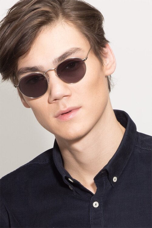 Disclosure Silver MetalSunglass Frames for Men from EyeBuyDirect