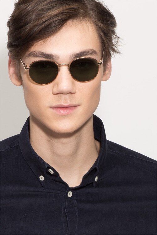 Saigon Tortoise Golden MetalSunglass Frames for Men from EyeBuyDirect