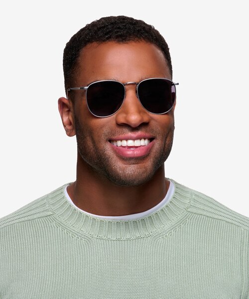 Fume Silver MetalSunglass Frames for Men from EyeBuyDirect