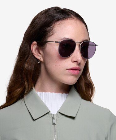 Silver Fume -  Vintage Metal Sunglasses