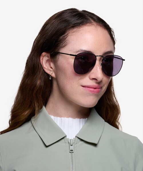 Fume Noir MétalSoleil de Lunette de vue pour Femmes d'EyeBuyDirect