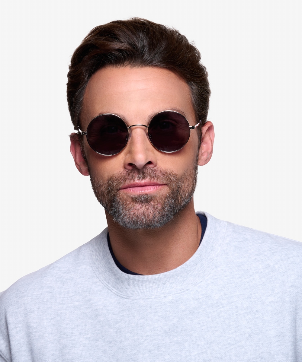 Buy Shipy Punk Reddy Silver Metal Frame, UV400 Black Lens Round Steampunk  Arjun Reddy Sunglasses for Men & Women - Premium Eyewear at Amazon.in