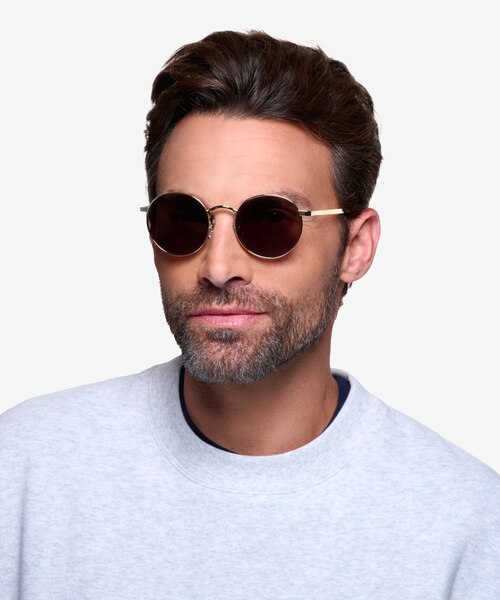 Rex Golden MetalSunglass Frames for Men from EyeBuyDirect