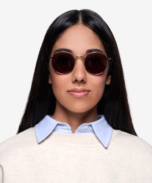 Rex Golden MetalSunglass Frames for Women from EyeBuyDirect