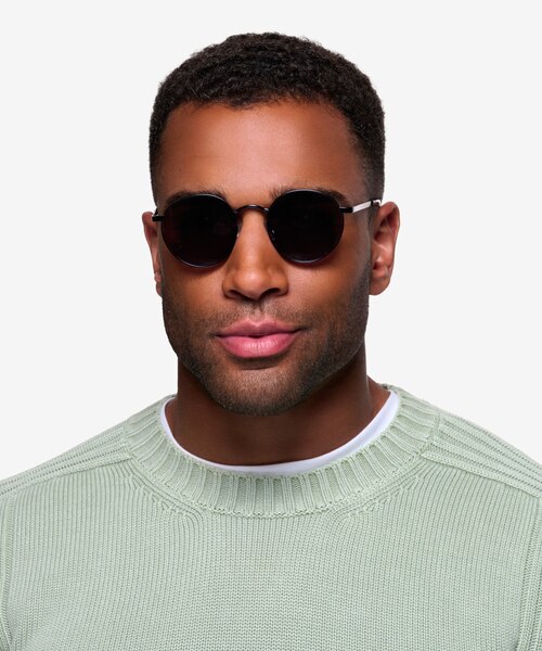 Rex Navy MetalSunglass Frames for Men from EyeBuyDirect