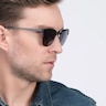 Veil Black MetalSunglass Frames for Men from EyeBuyDirect