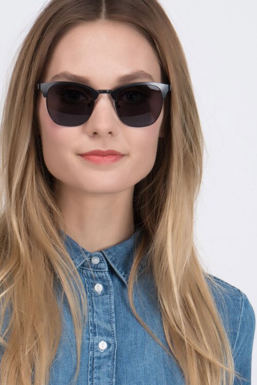 Veil Black MetalSunglass Frames for Women from EyeBuyDirect
