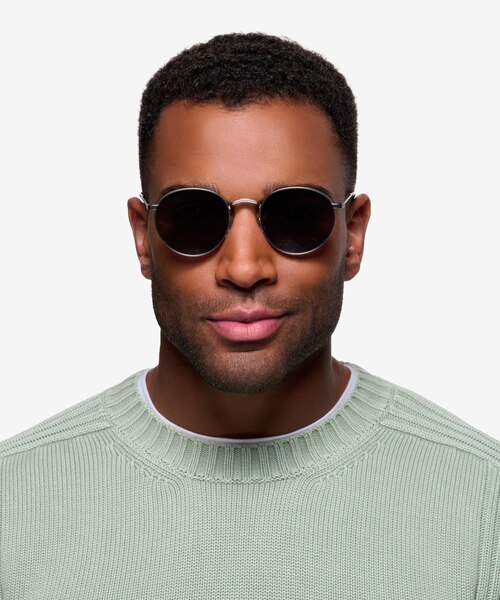Disclosure Silver MetalSunglass Frames for Men from EyeBuyDirect