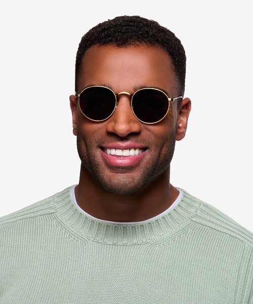 Disclosure Brown MetalSunglass Frames for Men from EyeBuyDirect
