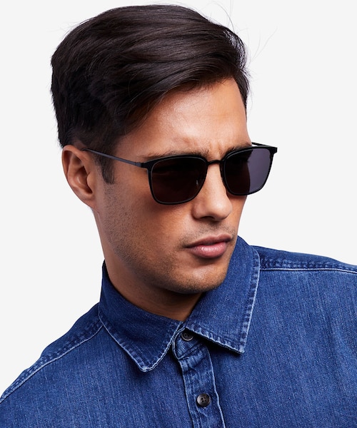 Jolt Black MetalSunglass Frames for Men from EyeBuyDirect