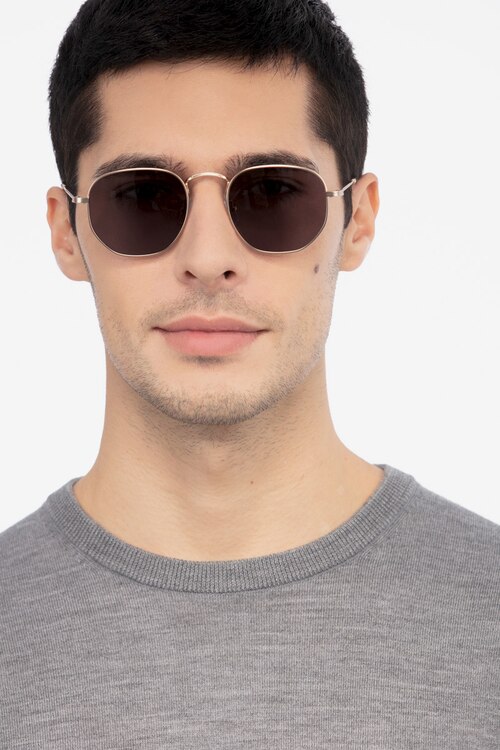 Boardwalk Golden MetalSunglass Frames for Men from EyeBuyDirect