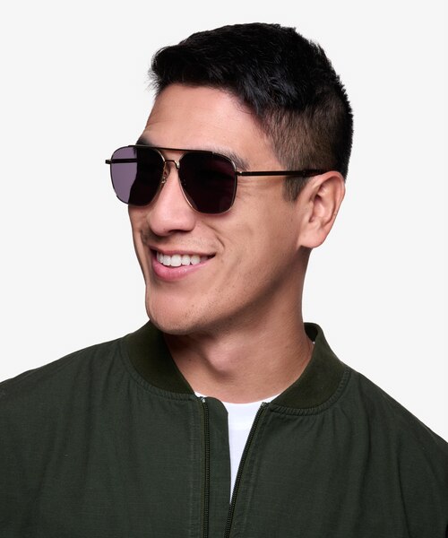 Route 66 Golden MetalSunglass Frames for Men from EyeBuyDirect