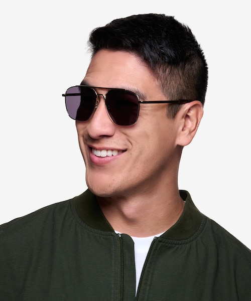 Route 66 Golden MetalSunglass Frames for Men from EyeBuyDirect