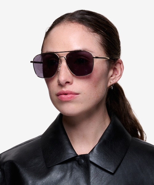Route 66 Golden MetalSunglass Frames for Women from EyeBuyDirect