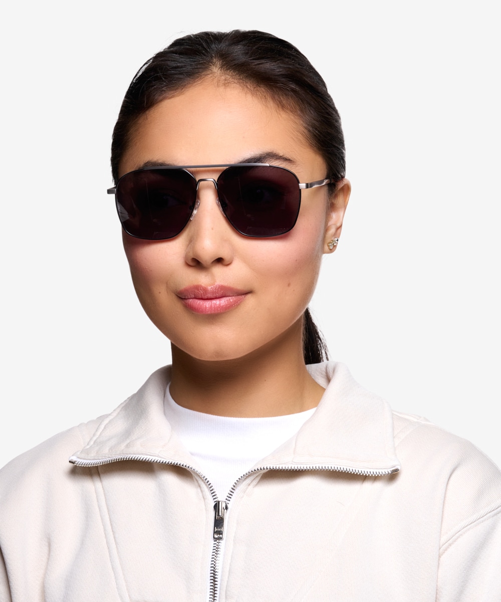 Route 66 - Aviator Gunmetal Frame Sunglasses For Men