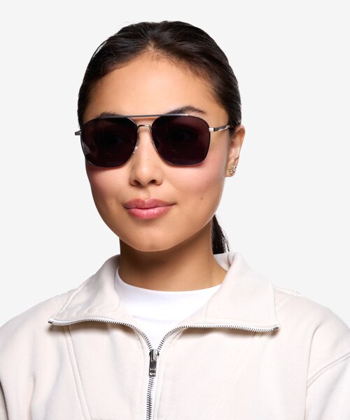 Route 66 Gunmetal MetalSunglass Frames for Women from EyeBuyDirect