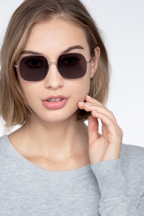 Sun Movement Rose Gold MetalSunglass Frames for Women from EyeBuyDirect