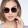 Sun Movement Rose Gold MetalSunglass Frames for Women from EyeBuyDirect