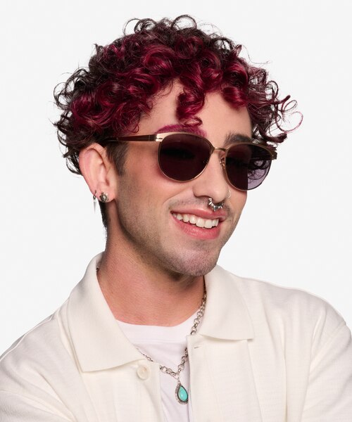 Maui Rose Gold MetalSunglass Frames for Men from EyeBuyDirect