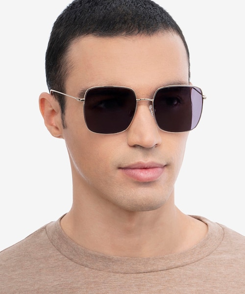 Bora Bora Golden MetalSunglass Frames for Men from EyeBuyDirect