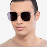 Voyager Golden MetalSunglass Frames for Men from EyeBuyDirect