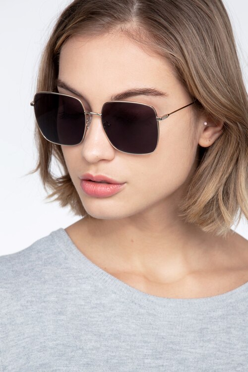 Voyager Golden MetalSunglass Frames for Women from EyeBuyDirect
