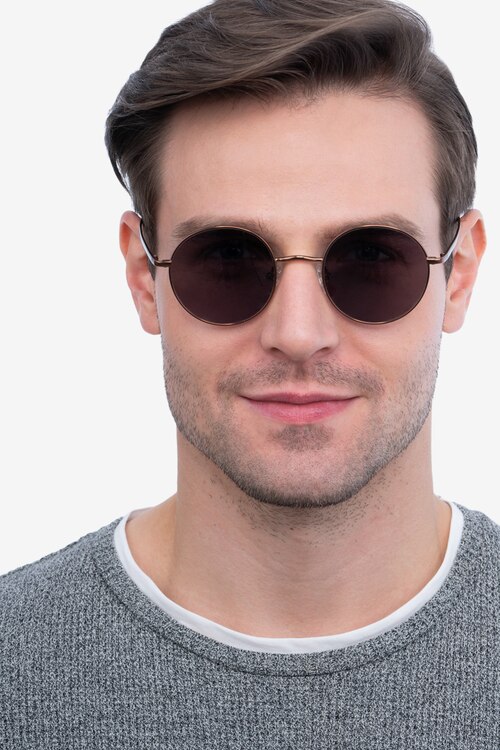 Sun Synapse Brown MetalSunglass Frames for Men from EyeBuyDirect