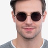 Sun Synapse Brown MetalSunglass Frames for Men from EyeBuyDirect