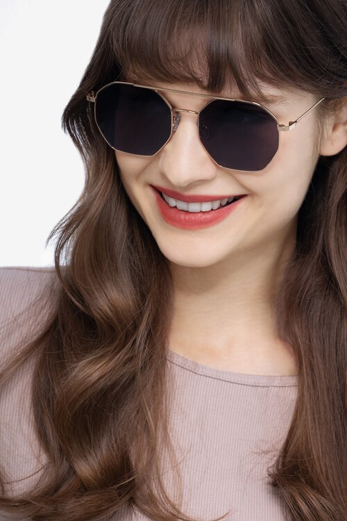 Sun Eight Golden MetalSunglass Frames for Women from EyeBuyDirect